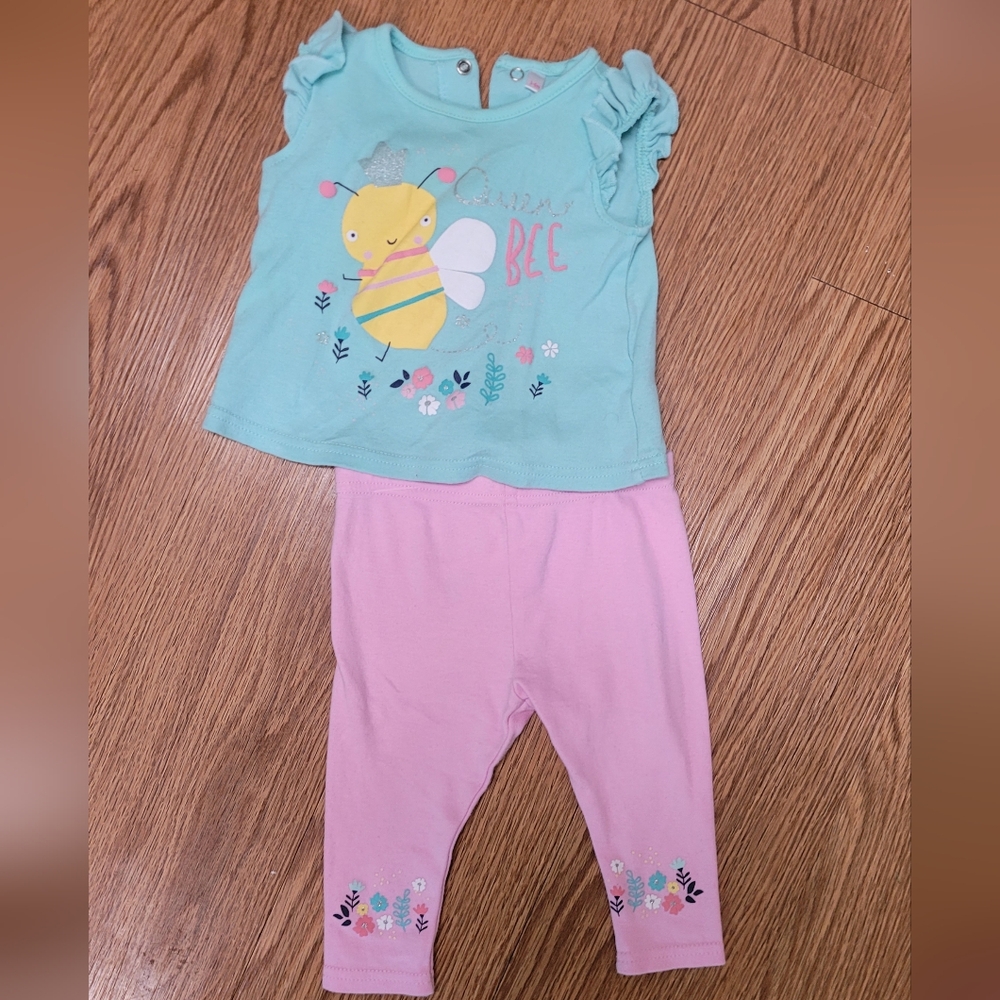 Infant Girls Lily and Jack Three Piece Set 3-6 months Queen Bee with Shoes